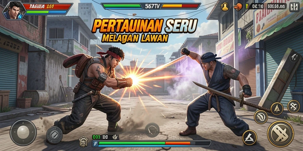 Gameplay seru di arena pertarungan 567TV dengan karakter unik.