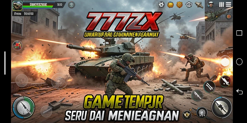 Tangkapan layar <strong>777ZX</strong> menampilkan aksi tembak-tembakan yang seru dalam mode TPS.