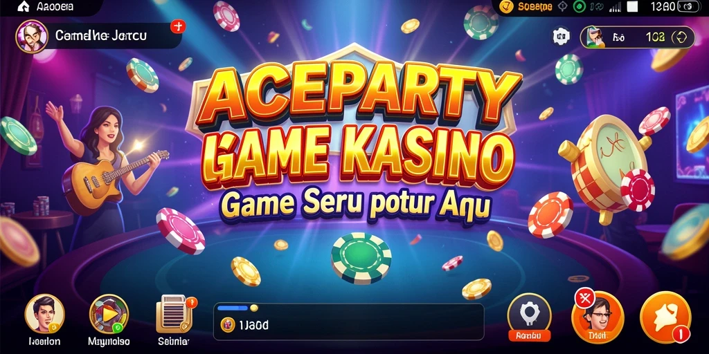 Screenshot ACEPARTY menunjukkan gameplay kasino yang mendebarkan dan penuh warna.