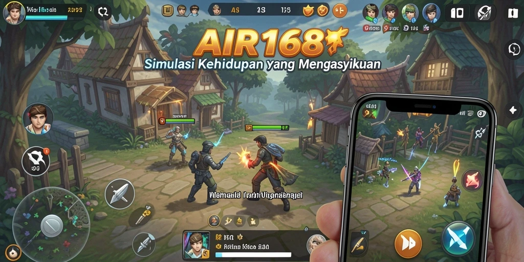 Screenshot gameplay AIR168 yang menunjukkan interaksi sosial dan aktivitas karakter.