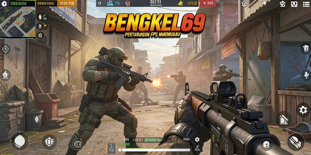 Screenshot gameplay BENGKEL69 menampilkan aksi pertempuran yang intens.