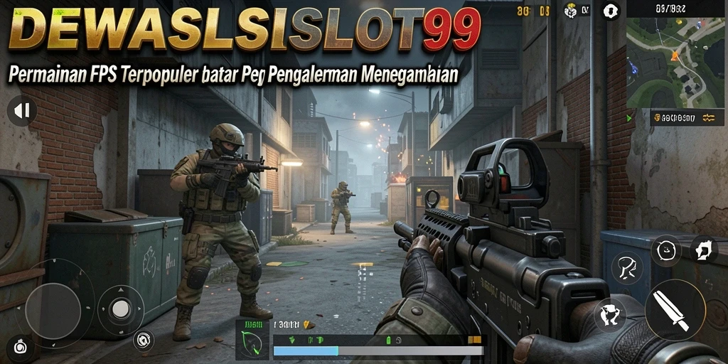 Gameplay seru DEWASLOT99 di tengah pertempuran FPS.