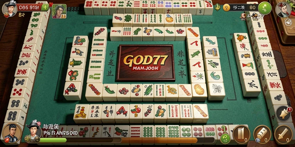 Tampilan menarik gameplay Mahjong di GOD77 yang menantang.