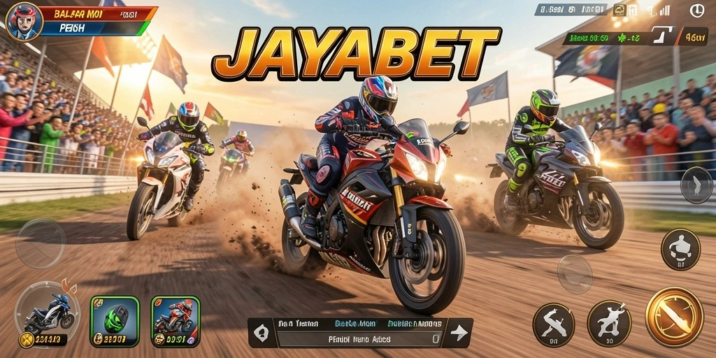 Tampilan aksi balapan motor di JAYABET yang mendebarkan.