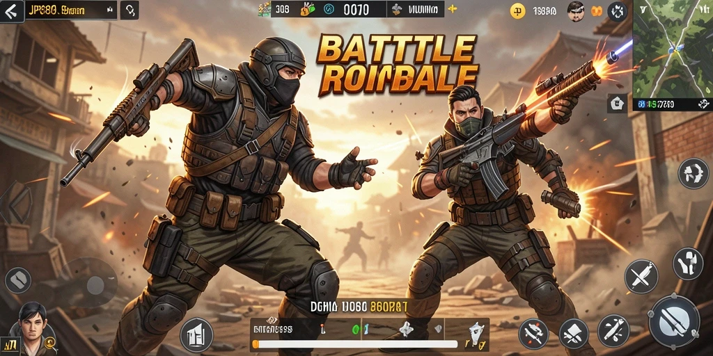 Screenshot gameplay JP6789 yang mendebarkan dalam pertempuran Battle Royale.
