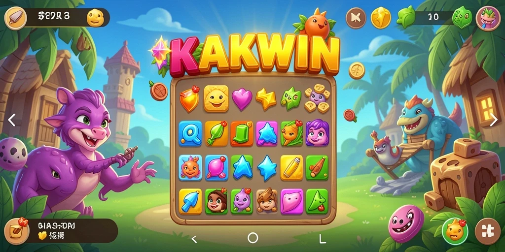 Tangkapan layar KAKWIN menampilkan aksi seru game Match-3 yang penuh warna.