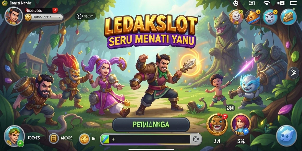 Tampilan gameplay seru dari LEDAKSLOT dalam suasana petualangan.