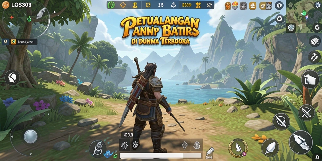 Tangkapan layar menunjukkan petualangan seru di dunia terbuka LOS303.