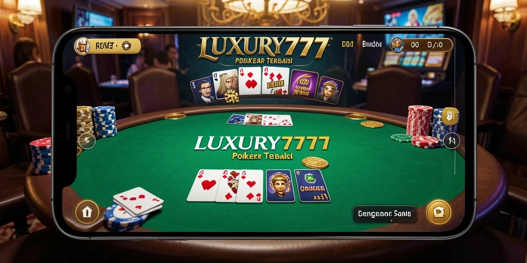 Tampilan gameplay menarik dari LUXURY777 dengan suasana poker yang seru.