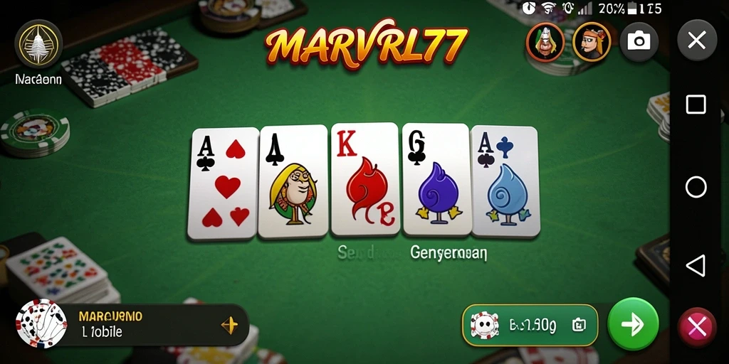 Screenshot gameplay Domino MARVRL77 menunjukkan aksi seru di permainan.