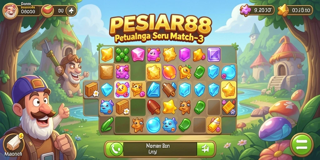 Tangkapan layar PESIAR88 menunjukkan gameplay seru Match-3.