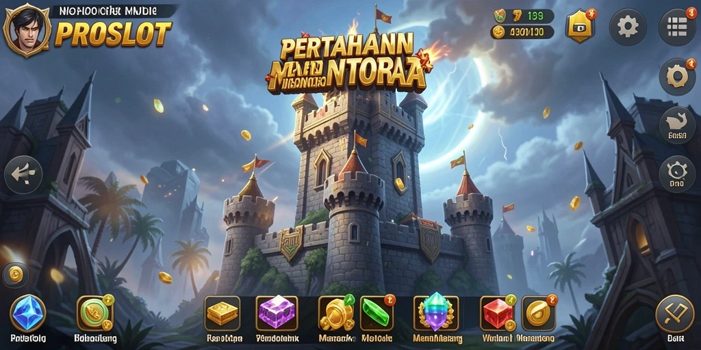 Screenshot utama PROSLOT menampilkan strategi Tower Defense yang mendebarkan.