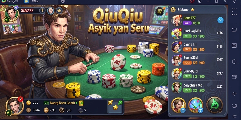 Tampilan gameplay menarik dari SIA777 saat bermain QiuQiu.