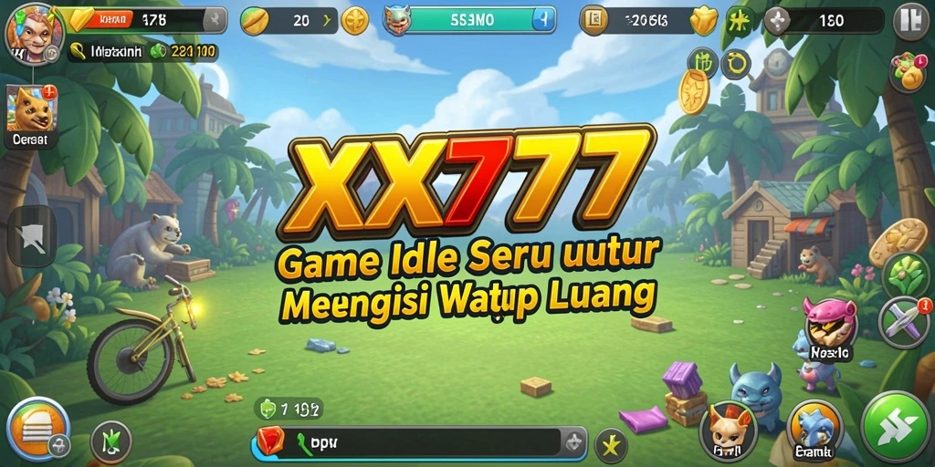 Tangkapan layar gameplay XXX777 menampilkan aksi mengumpulkan sumber daya yang menarik.